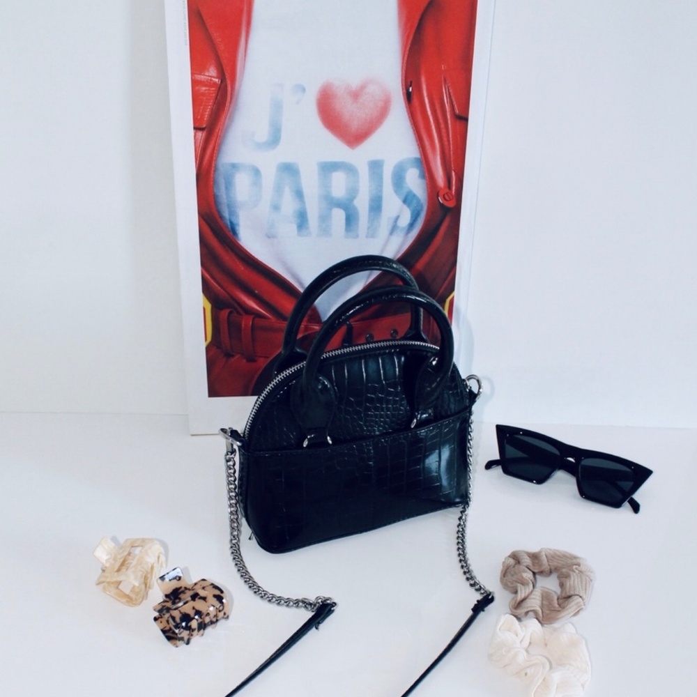 BAG Faux Crocodile Leather Crossbody